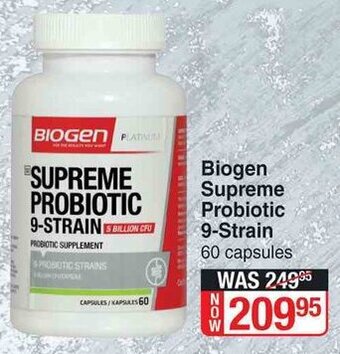 Dis-Chem Biogen Supreme Probiotic 9-Strain 60 Capsules offer