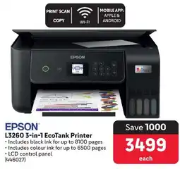 Makro EPSON L3260 3-in-1 EcoTank Printer offer