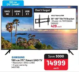 Makro SAMSUNG 190 cm (75") Smart UHD TV offer