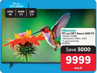 Makro Hisense 177 cm (70") Smart UHD TV offer