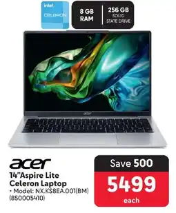 Makro Acer 14"Aspire Lite Celeron Laptop offer