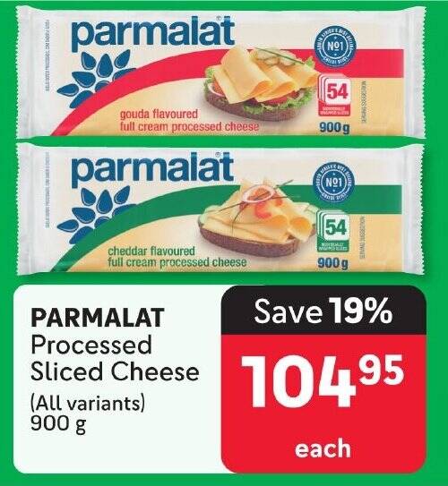 PARMALAT Processed Sliced Cheese (All variants) 900g offer at Makro