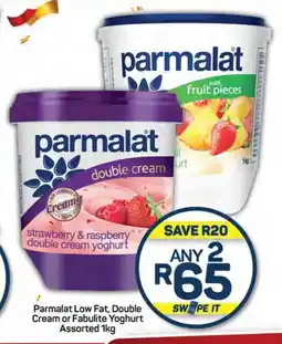 Pick n Pay Hypermarket Parmalat Low Fat, Double Cream or Fabulite Yoghurt Assorted 1kg offer