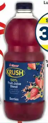 Clover Krush 100% Fruit Juice Blend Assorted 1.5 Litre Each