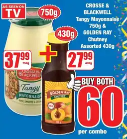 Boxer Superstores CROSSE & BLACKWELL Tangy Mayonnaise 750g & GOLDEN RAY Chutney Assorted 430g offer