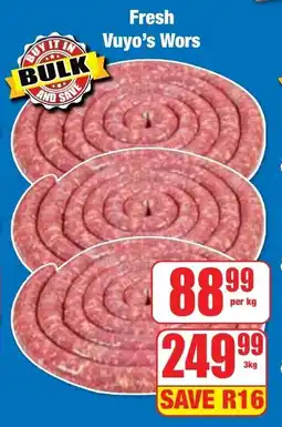 Boxer Superstores Fresh Vuyo's Wors offer