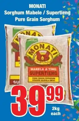 Boxer Superstores MONATI Sorghum Mabele/ Supertieng Pure Grain Sorghum offer