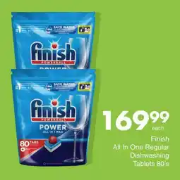 Finish All In One Regular Dishwashing Tablets 80's