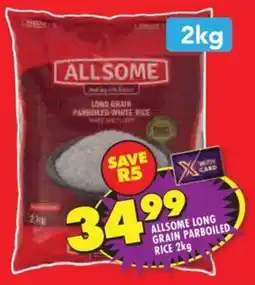 Shoprite ALLSOME LONG GRAIN PARBOILED RICE 2kg offer