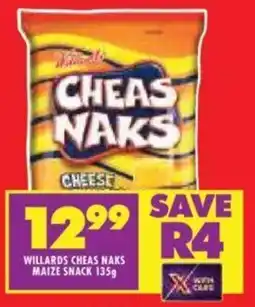 Shoprite WILLARDS CHEAS NAKS MAIZE SNACK 135g offer