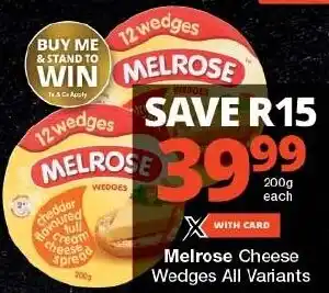 Checkers Melrose Cheese Wedges All Variants offer