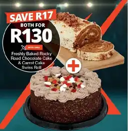 Checkers Freshly Baked Rocky Road Chocolate Cake & Carrot Cake Swiss Roll offer