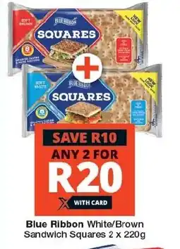 Checkers Blue Ribbon White/Brown Sandwich Squares 2 x 220g offer