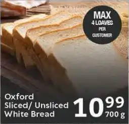 Oxford Freshmarket Oxford Sliced/Unsliced White Bread offer