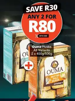 Checkers Ouma Rusks All Variants offer