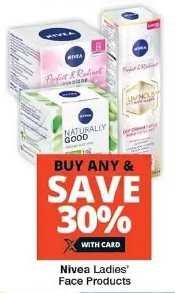 Checkers Nivea Ladies' Face Products offer
