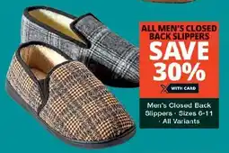 Checkers Men's Closed Back Slippers Sizes 6-11 All Variants offer