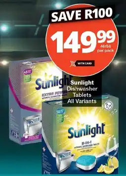 Checkers Sunlight Dishwasher Tablets All Variants offer