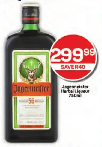 Pick n Pay Liquor Jagermeister Herbal Liqueur 750ml offer