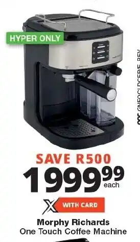 Checkers Hyper Morphy Richards One Touch Coffee Machine offer