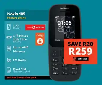 Checkers Nokia 105 Feature phone offer