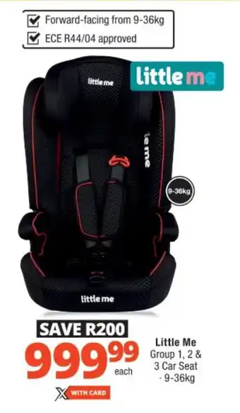 Checkers Little Me Group 1, 2 & 3 Car Seat offer