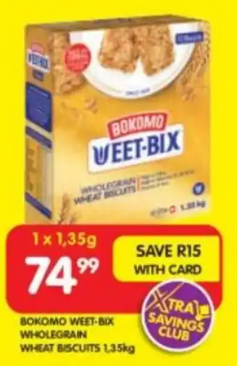 Shoprite BOKOMO WEET-BIX WHOLEGRAIN WHEAT BISCUITS 1,35kg offer
