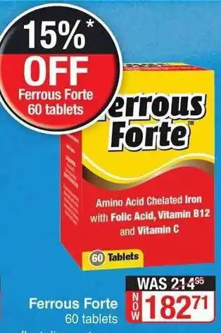 Dis-Chem Ferrous Forte 60 Tablets offer