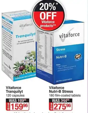 Dis-Chem Vitaforce Tranquilyt 120 Capsules offer