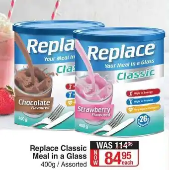 Dis-Chem Replace Classic Meal in a Glass 400g offer