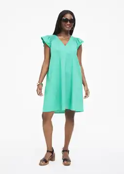 Woolworths Frill Sleeve V-neck Poplin A-line Dress offer