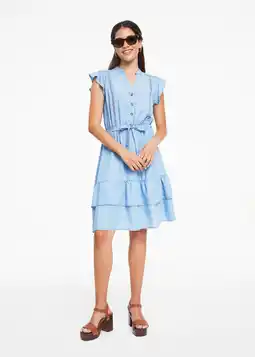 Woolworths Belted Flounce Sleeve Tiered Denim Dress offer