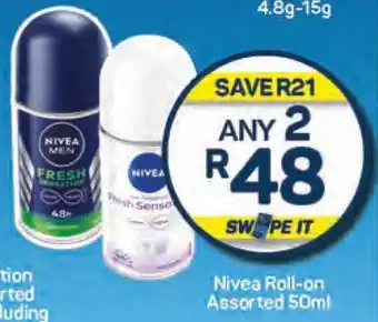 Pick n Pay Hypermarket Nivea Roll-on Assorted 50ml offer