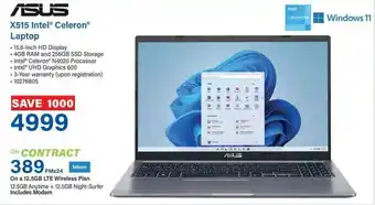 Incredible Connection ASUS X515 Intel Celeron Laptop offer