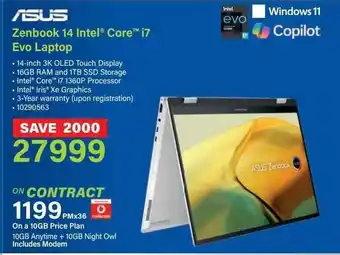 Incredible Connection ASUS Zenbook 14 Intel Core i7 Evo Laptop offer