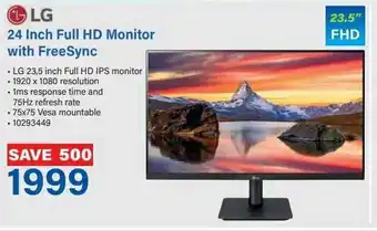 Incredible Connection LG 24 Inch Full HD Monitor with FreeSync offer