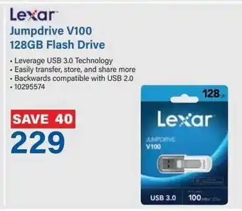 Incredible Connection Lexar Jumpdrive V100 128GB Flash Drive offer