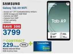Incredible Connection SAMSUNG Galaxy Tab A9 WiFi offer