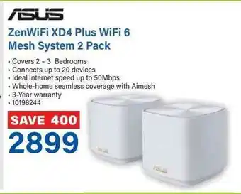 Incredible Connection ASUS ZenWiFi XD4 Plus WiFi 6 Mesh System 2 Pack offer