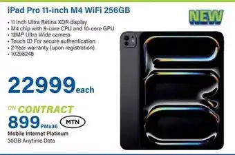 Incredible Connection iPad Pro 11-inch M4 WiFi 256GB offer