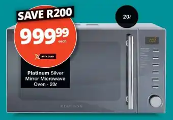 Checkers Platinum Silver Mirror Microwave Oven offer