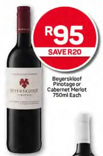 Pick n Pay Beyerskloof Pinotage or Cabernet Merlot 750ml Each offer