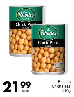 Rhodes Chick Peas 410g