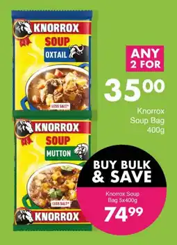 Save Hyper Knorrox Soup Bag 400g offer