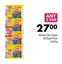 Save Hyper Simba Nik Naks 5x22g/Fritos 4x22g offer
