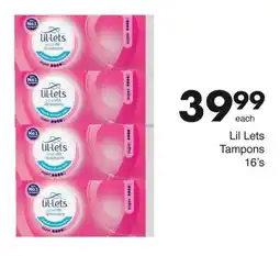 Save Hyper Lil Lets Tampons offer
