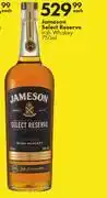 Jameson Select Reserve Irish Whisky-750ml Each