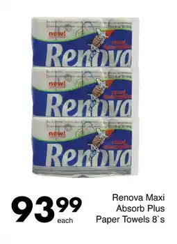 Renova Maxi Absorb Plus Paper Towels 8's