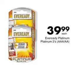 Save Hyper Eveready Platinum Platinum 2's (AAA/AA) offer