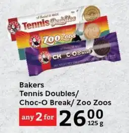 Oxford Freshmarket Bakers Tennis Doubles/ Choc-O Break/ Zoo Zoos offer